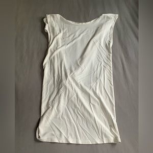 Beige Open Back Knit Casual Top, Size Small. Gently Worn!